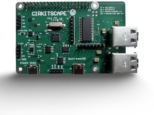 CirkitScape Tophat – Raspberry Pi Erweiterungsplatine mit 4-Port USB-Hub, RS-485, 16 GPIO, 12-Bit ADC – ideal für industrielle, IoT- und Sensoranwendungen