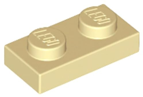 LEGO Plate 1 x 2, Building Brick Component, Part 3023, Choose Your Colour (Tan, 100, Bricks)