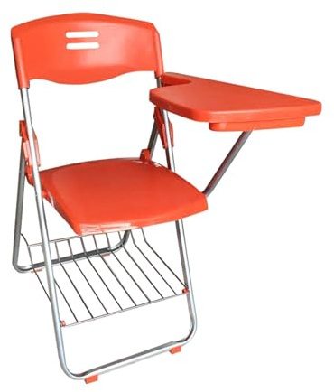 YPAPBHT Klappbarer Schulungsstuhl mit Schreibblock Konferenzraum-Studierstuhl Schulungsstuhl for das Klassenzimmer(Orange)