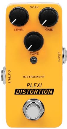 Dilwe Gitarreneffektpedal Mini Metal Plexi Distortion Pedal mit Klassischem Britischen Rockton True Bypass für E-Gitarren-Blues und Rockmusik