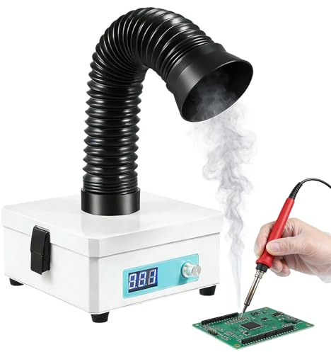 Professioneller Dunstabzug mit 3-Stufen-Filter – Hocheffiziente Lötstation Absaugung für Elektronik, Labor & DIY, Leiser Luftreiniger mit Aktivkohlefilter und digitaler Steuerung (48 dB, 15W, kompakt)