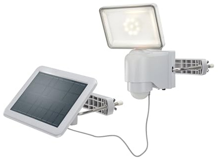 Esotec Solarstrahler Solar Spot HighPower LED 500lm Bewegungsmelder 102510 | Solarstrahler mit Bewegungsmelder 140°/10m, 500lm warmweiß 2800K, 5m Kabel, 2Wp Solarmodul, wechselbarer Akku, innen & außen