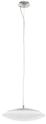 EGLO connect LED Pendelleuchte Frattina-C, 1 flammige Hängelampe | Hängeleuchte aus Stahl und Kunststoff in Nickel-Matt, Weiß, Farbtemperaturwechsel (warm, neutral, kalt), RGB, dimmbar