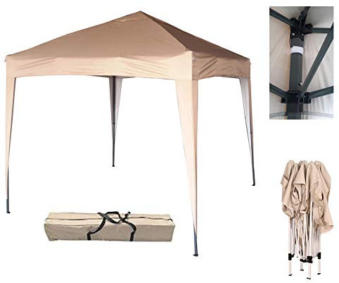 2x2m Pop-up Gazebo Waterproof Outdoor Garden Marquee Canopy No Sides (beige)