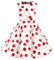 SXSHUN Robe Fille Enfant de Bal Polka Vintage pin-up à 'Audrey Hepburn' 50's 60's Rockabilly Halter Robe Fille Enfant de soirée Cocktail sans Manches, Cerise Blanche, 9-10 Ans