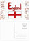 Postkarten-Set, Motiv England-Flagge, rotes Muster, 20 Stück