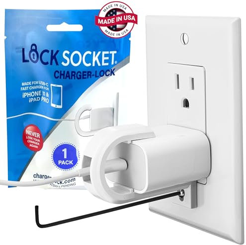 Lock Socket Pro - Compatible with USB C Charger - Charger Lock - Fits USB-C
