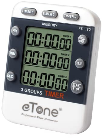 eTone Compteur minuteur 3 canaux pour Chambre Noire - Compteur à rebours - Équipement de Traitement de l'horloge - Accessoires pour Appareil Photo