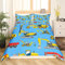 Loussiesd Kids Bettwäscheset Cartoon Autodruck Bettbezug Niedlicher Bagger Bettbezug Set 135x200cm Weicher Mikrofaser Dekor Reißverschluss mit 1 Kissenbezug 80x80 cm Gelb Blau