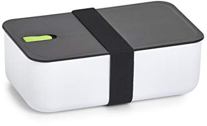 Zeller 14732 Lunch Box, Kunststoff, weiß/schwarz/grün, ca. 19 x 12 x 6,5 cm