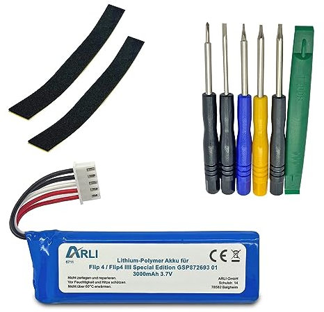ARLI Ersatz Akku kompatibel für JBL Flip 4 / Flip4 IIII Special Edition GSP872693 01 3000 mAh 3,7 V