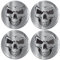 SkinoEu Aufkleber Autoaufkleber für Radkappen Nabenkappen Nabendeckel Radnabendeckel Rad-Aufkleber 68mm Silber Totenkopf Schädel A 9368