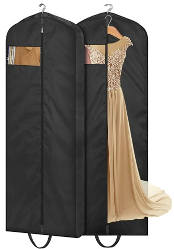 MISSLO 65 Long Garment Bags for Travel Dress Bags Wedding Dress Cover
