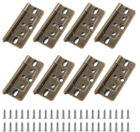 Auvotuis Lot de 8 charnières de porte en fer antique non mortaise de 7,6 cm pour armoire