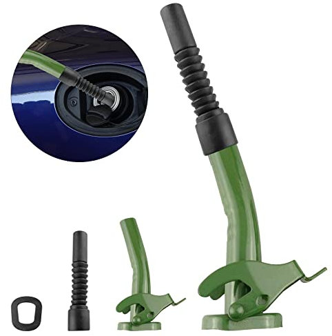 APOMOONS Bec verseur pour jerrican en métal, bidon de carburant, réserve, métallique, convient métallique 5,10,20 l, Vert armée.
