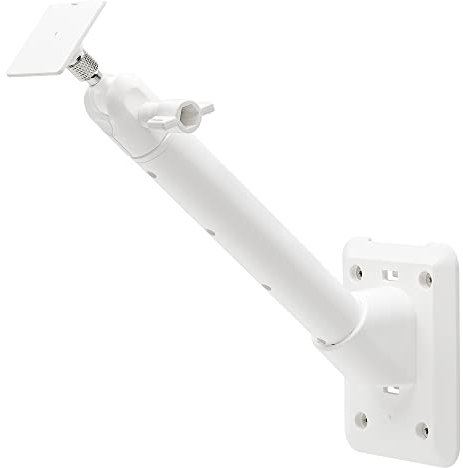 Holicfun Solar Panel Wall Mount for Ring, Arlo, Eufy, Wyze, Reolink Solar Panel and More, Universal 1/4-20 Mounting Bracket with Long Arm (White)