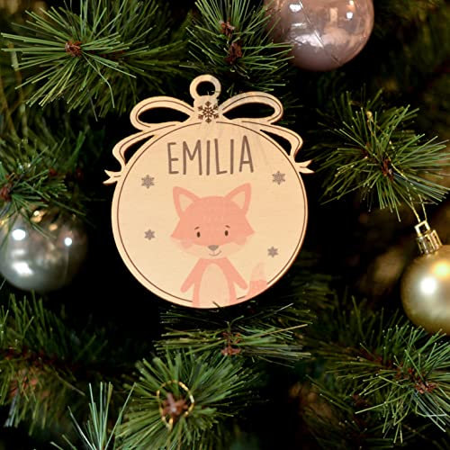 KIDSMOOD - Personalisierte Weihnachtsbaum Anhänger mit Wunschnamen - Individueller Weihnachtsbaumschmuck für unvergessliche Weihnachtsmomente - 2er Set