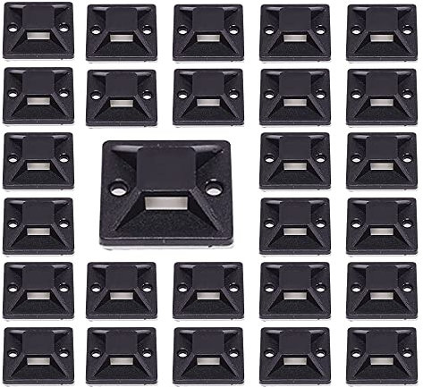 100 Pcs Cable Ties Adhesive Mounts Multi Function Self Adhesive Cable Tie Base Holder High Temperature Resistance Cable Tie Bases for Home Office