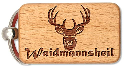 dekolaser24 - Schlüsselanhänger Waidmannsheil Jagd für Männer und Frauen Geschenk zum Geburtstag oder Weihnachten Jagdprüfung Jagdschein