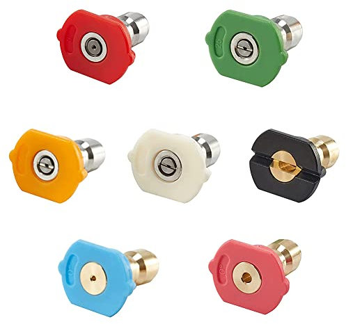 7PCS Pressure Washer Nozzle Tips,1/4inch Pressure Washer Spray Tips Nozzles High Power Kit Quick Connect Set