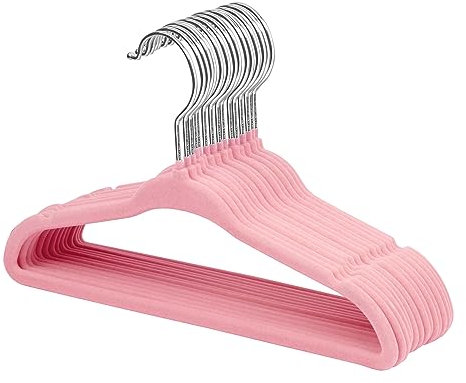 ManGotree 28 cm rutschfeste Baby-Kleiderbügel aus Samt 15 Stück Rosa