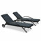 Camerina Sonnenliegen mit Tisch Rattan Anthrazit Gartenliege Wetterfest Gartenliegen Strandwagen Liege Sonnenliege Mit Tisch Sonnenliege Set