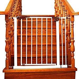 FLYIFE Sicherheitsgitter Für Laufställe Für Haustiere, Weiß, Sicherheitsgitter Für Türen, Druckanpassung, 65 Bis 152 cm, Für Treppentür, Treppengeländer/115-117Cm