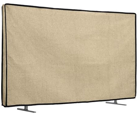 kwmobile Funda para Monitor 55 TV - Protector Antipolvo y antihuellas de Lino para Pantalla de TV - Beige