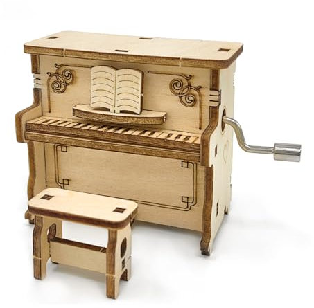 Musiin 3D-Puzzle Klavierspieluhr, Holz, 6-teilig, Antik, Musikalisch, Erwachsene, Mittelstufe