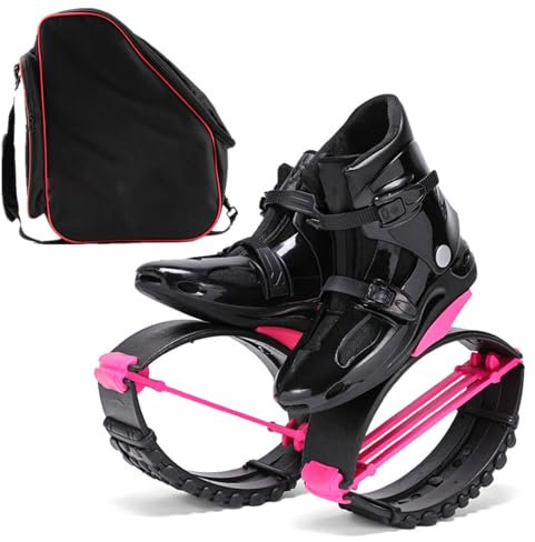 Springschuhe Pink+Schwarze Känguru-Sprungschuhe Mit Aufbewahrungstasche – Sprungschuhe für Sportler Und Schwerere Benutzer – Professionelle Bounce-Fitnessschuhe für Damen Und Herren ( Color : Pink+Bla
