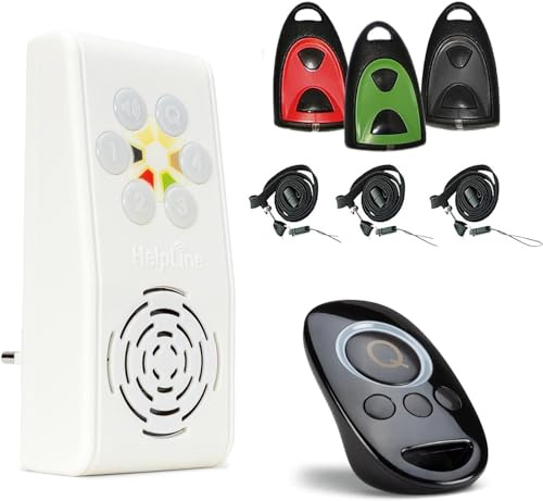 HelpLine Praxis: Notrufanlage mit Funksendern für Physiotherapie- und andere Praxen, stationäres Notrufsystem mit 3 Sendern + Q-Sender