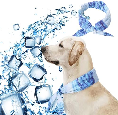 PLUSHCEWT Dog Cooling Bandana,Summer Dog Bandanas,Pet Cooling Collar,Cooling Ice Collar for Dog Cat,Pet Dog Summer Instant Dog Cooling Collar for Outdoor Hunting Training and Camping (L)
