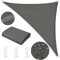 WOLTU Toldo Vela de Sombra Impermeable, Toldo Triangular 4,2x4,2x6m de Poliéster 200 g/m², a Prueba de Viento y Protección Rayos UV, para Exxterior como Jardin, Patio, Piscina, Gris Oscuro