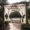 SK Studio White Outdoor Sheer Curtains for Patio Waterproof 2 Panels Sheer Curtains Privacy Mesh Net Outside Curtains Rod Pocket for Gazebo, Porch, Pergola, 63W x 120L