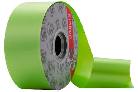 Chexin Geschenkband Hellgrün,50 mm x 90 m Polyband, Schleifenband Kräuselband 12 cm, Ringelband Maibaum Deko, Dekoband zum Partydeko Hochzeits Geburtstag Floristen Dekorieren Basteln & Verpacken