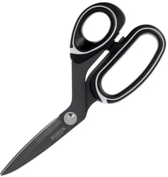 BOHIN France - BOHIN France Inoxydable Acier Titane Recouvert (21cm) Professionnel Couture Ciseaux avec Ergonomique Poignées - 1 Pièce, Argent