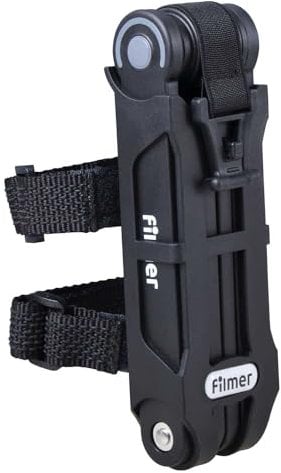 Filmer, 43149, Faltschloss mit Halterung, Länge: 85 cm, 6 stabile Stahlsegmente, Kunstoffummantelung, 2 Sicherheitsschlüssel, Staubdichte Abdeckung, Material: gehärteter Stahl, Sicherheitsstufe 10