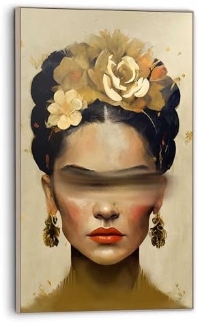 REINDERS Gerahmtes Bild, Frida Paint Stripe, Wohnzimmer, Poster, Wanddeko, Room Decor, MDF, Gold, 118x70cm