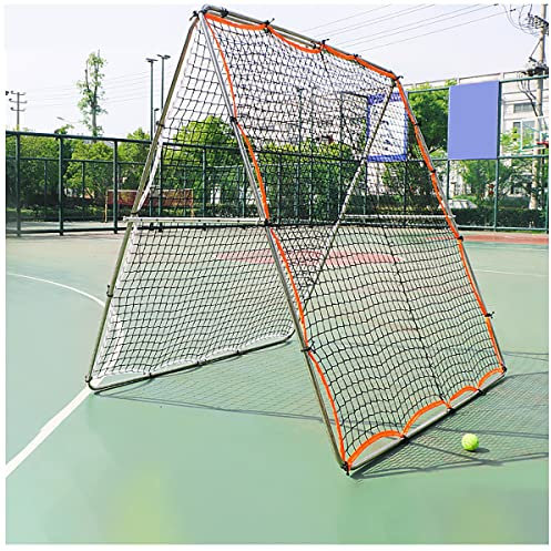 2,0 x 2,0 m Tennis-Rebounder, 8-Gang-Verstellbares Tennis-Rebound-Netz, Trainingsgerät, doppelte Tennis-Übungswand für Grundschläge und Volley-Tennis