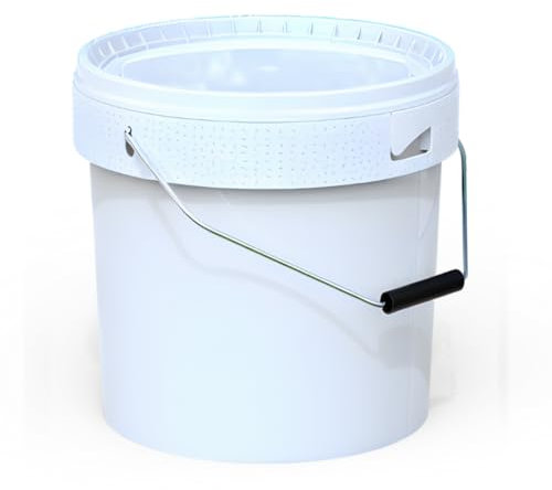 Smart Pack ® Cubo con Tapa, Cubo de plástico con asa Metalica, Cubo hermético, apilable, contenedor de Almacenamiento, Cubo de Pintura vacío, Catering (1x18 l)