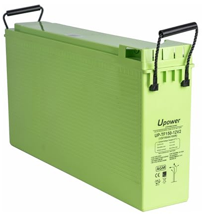 U-Power Batería AGM Frontal 12V 150Ah – Batería VRLA de Plomo Sellada sin Mantenimiento – Para SAI/UPS, Telecomunicaciones, Centros de Datos y Sistemas de Respaldo – Terminales Frontales