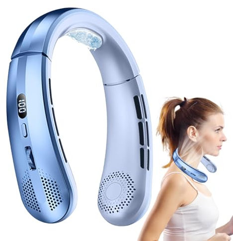 Ventilador de refrigeración para el cuello,Aire acondicionado para el cuello | Ventilador silencioso portátil | Ventilador de cuello Personal con batería USB, flujo de aire de 360 °, sin aspas, volu