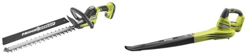 Ryobi Taille-Haies 18V OnePlus - Linea - 50 cm - 1 Batterie 2.0 Ah - 1 Chargeur - RY18HT50A-120 & Souffleur 18 Volts One+ 245 km/h (sans Batterie) - OBL1820S