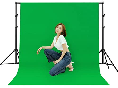 Grüner Hintergrund für Fotografie, Polyester-Hintergrundvorhang, Hintergrundschirm für Fotoshootings, Videoaufnahmen, Studio (Grün 3 x 2 m)