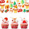 DazzJoy 48 Stück Weihnachten Tortendeko Essbar,Esspapier Weihnachten Deko,Esspapier Tortendeko Weihnachten,Essbare Cupcake Topper,Weihnachten Muffin Deko Essbar,Essbare Deko für Torten