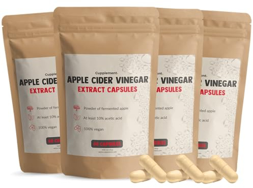 Cupplement Vinaigre de cidre de cidre de pomme 500 mg Combi deal 4 x 60 capsules – Vinaigre de cidre de pomme – Digestion – Capsules de vinaigre de cidre de pomme – Pilules de régime – 30 jours par