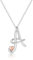 Mesovor Silber Anfänglich Kette für Damen, Halskette mit Buchstaben Namens Anhänger und Herz aus Roségold, Schmuck Geschenke, 50 cm Kette (Buchstabe-A)