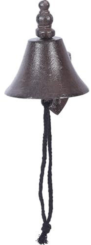 Cabilock Timbre De Hierro Forjado Campana Colgante Vintage Timbre De Puerta para Exterior para Casa De Campo Fabricado Metal Diseño Clásico