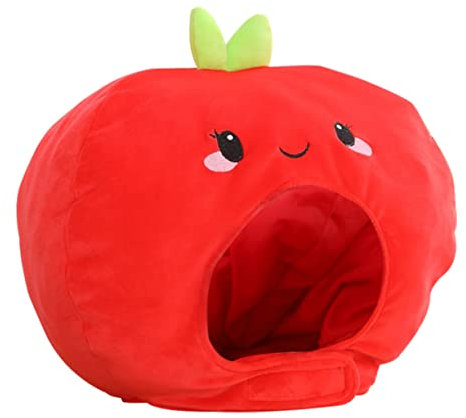 TOYANDONA Lovely Plush Hat Lustiger Apfel-hut Für Karneval Und Partys Weiche Cartoon-kopfbedeckung Für Erwachsene Kostüm-accessoire Für Bühnenauftritte Und Maskeraden