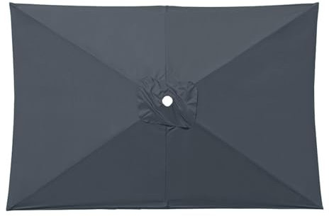 HonunGron Auvent De Remplacement pour Parasol de Terrasse Rectangulaire 3 x 2 m 6 Baleines Toile De Parasol Rectangulaire Remplacement Pour Cour, Jardin, Plage, Protection UV 30+ (Gris)